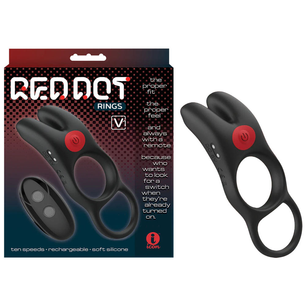 Red Dot Rings V1 Vibrating Cock Ring with Remote