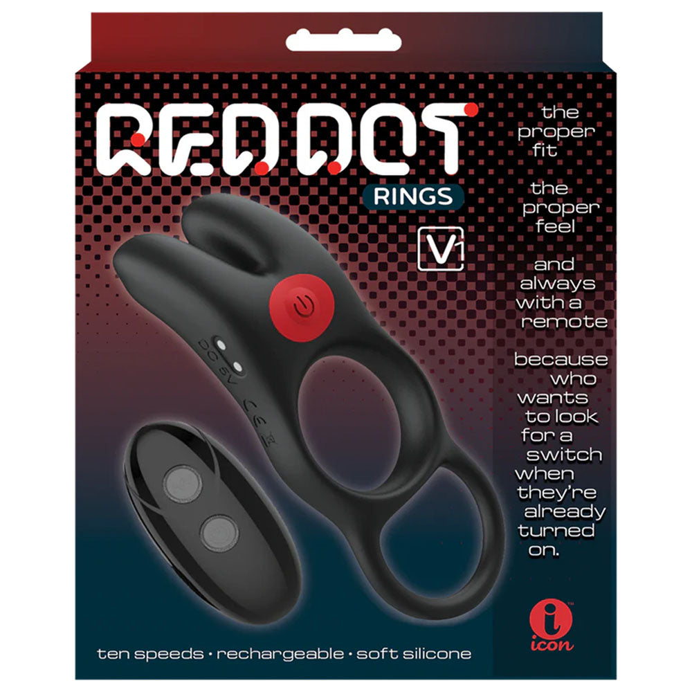 Red Dot Rings V1 Vibrating Cock Ring with Remote