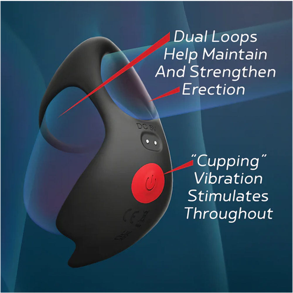 Red Dot V3 (Black/Red) – Remote-Controlled Vibrating Cock Ring