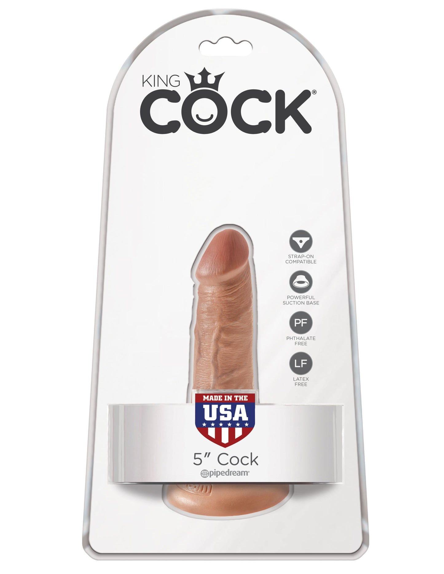 King Cock 5 Inch (Tan) – Realistic Suction Cup Dildo