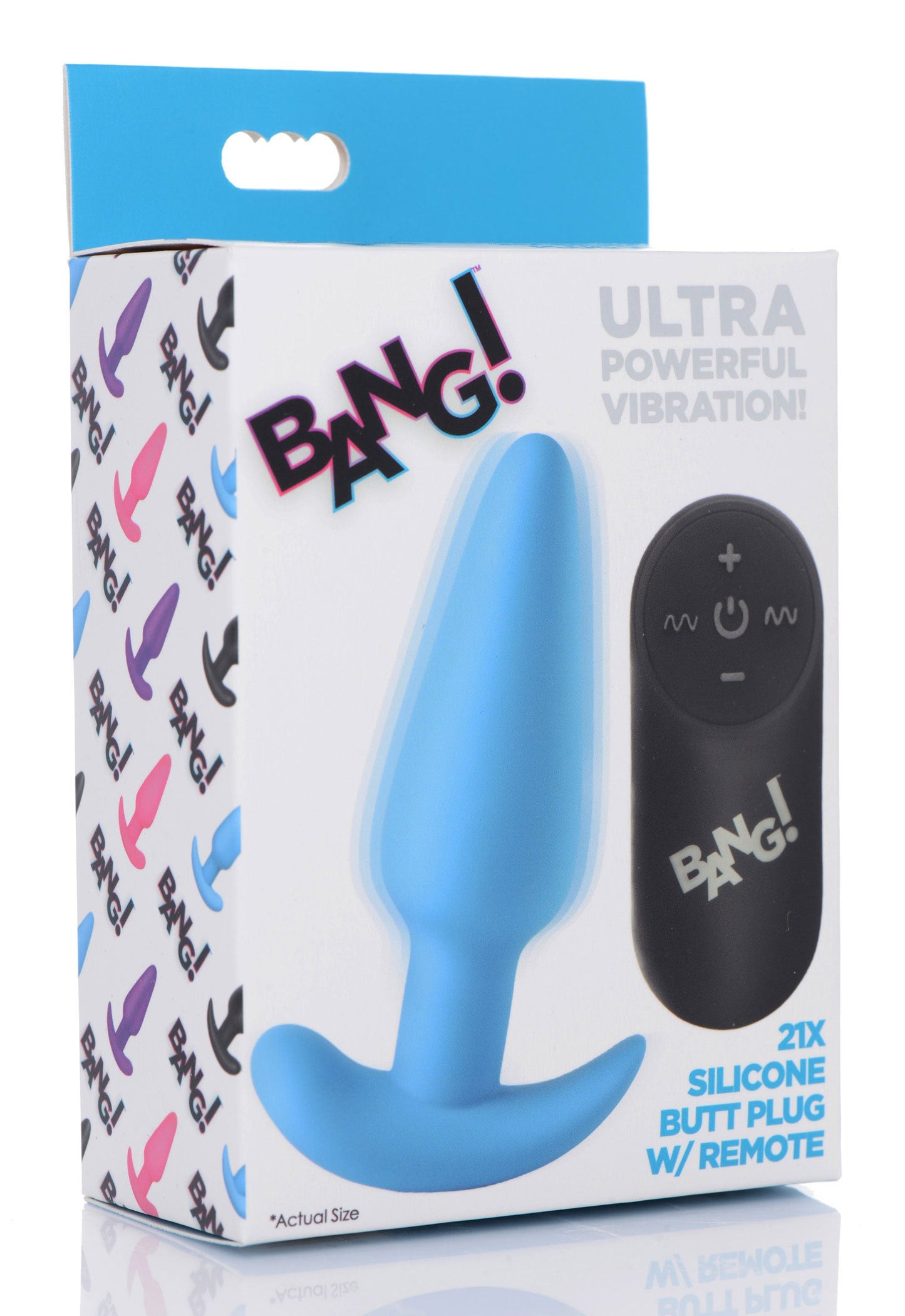 Remote Control Silicone Butt Plug 21X Vibrating Blue
