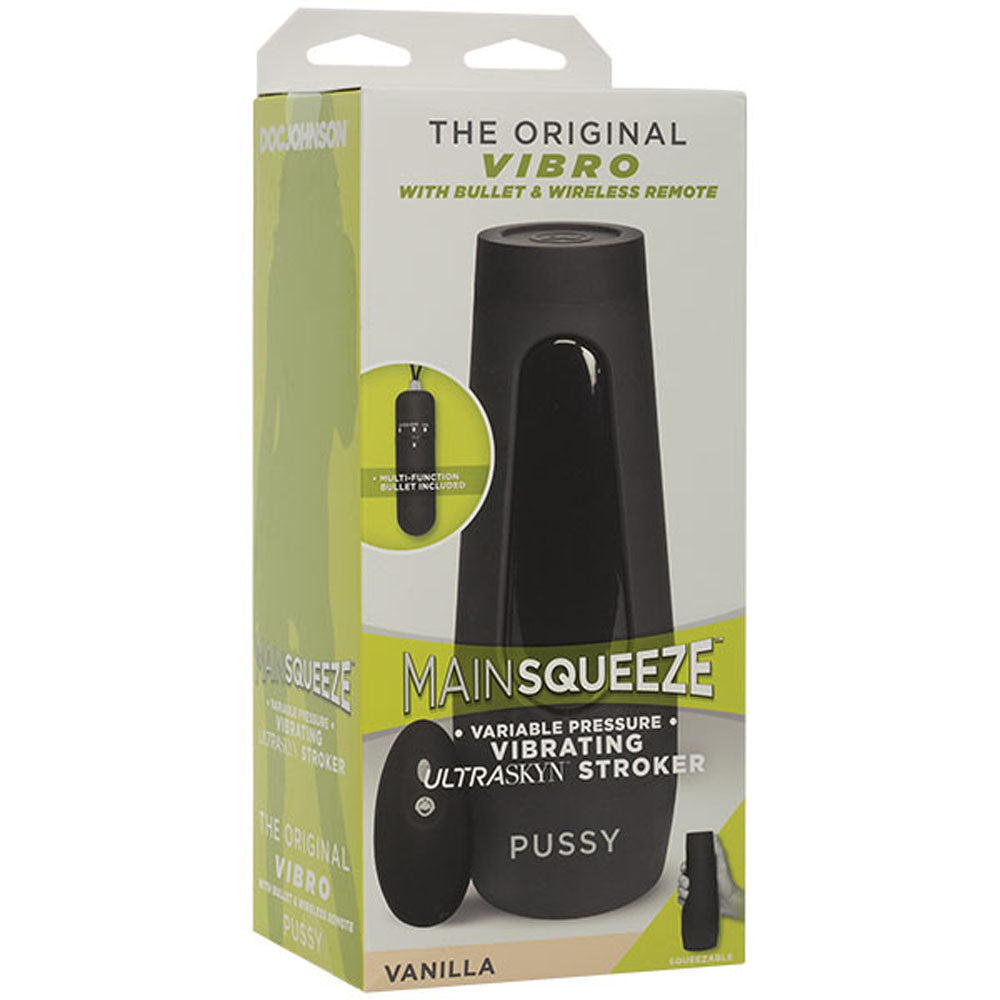 Doc Johnson Main Squeeze Original Vibro – Wireless Remote-Controlled Vibrating Masturbator