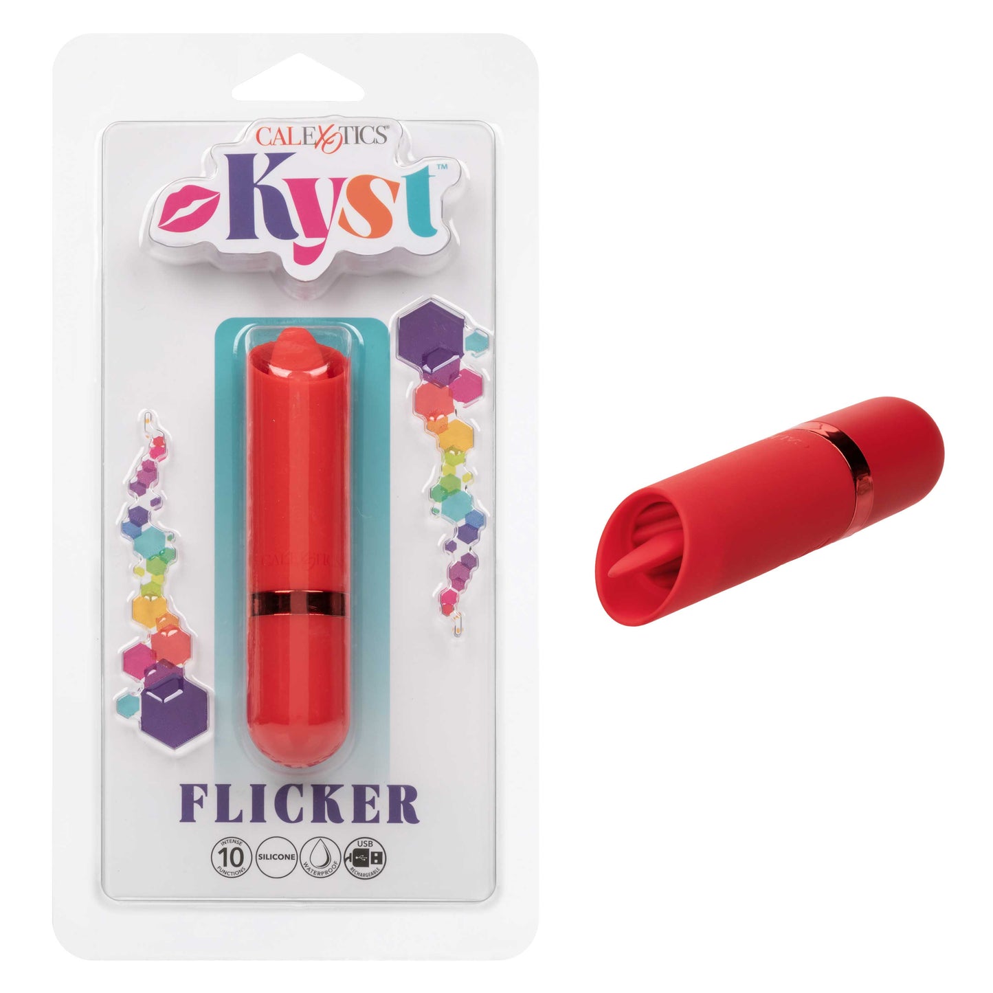 Kyst Flicker Mini (Pink) – Waterproof Mini Massager with Flickering Tongue Tip and 10 Vibration Functions