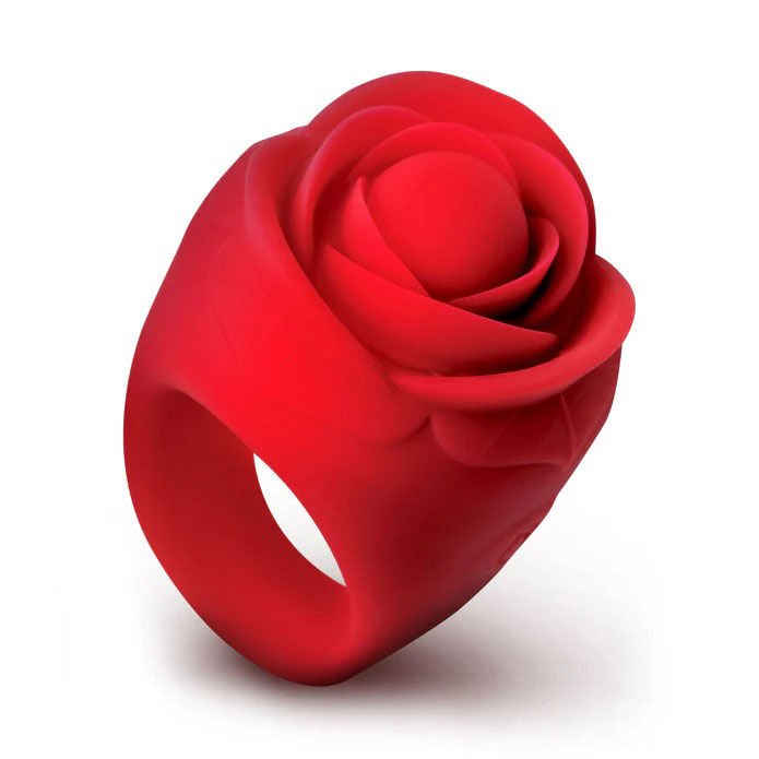 Rose Ring Discreet Finger Vibrator (Red) – Waterproof Finger Vibrator