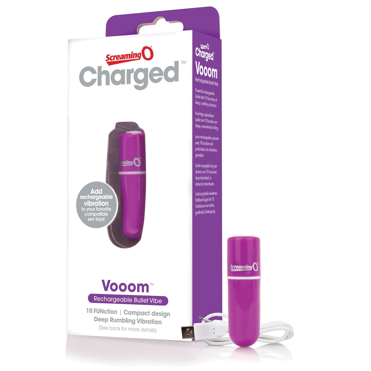Vooom Bullet – Waterproof 10-Function Portable Bullet Vibrator
