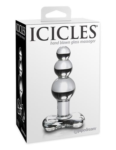 Icicles Clear Glass Anal Plug with Tapered Tip for Comfort