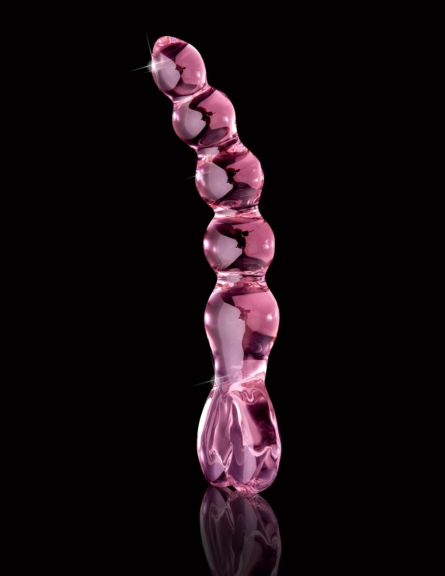 Icicles Pink Glass Massager with Heart Handle