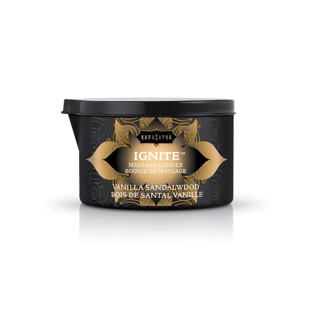 Ignite Vanilla Sandalwood Massage Candle with Coconut Oil 6 Oz