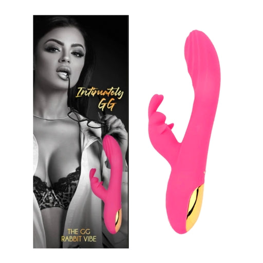 Intimately GG The GG Rabbit Vibe Bright Pink Food-Grade Silicone with Gold Accents