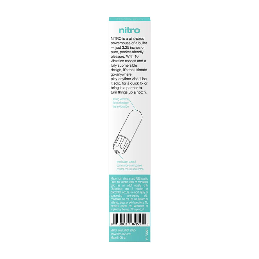 Nitro (Turquoise) – Waterproof Rechargeable 3.25 Inch Bullet Vibrator