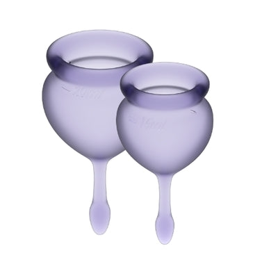 Satisfyer Feel Good Menstrual Cup Lilla Medical Grade Silicone 2 Pack 15ml and 20ml