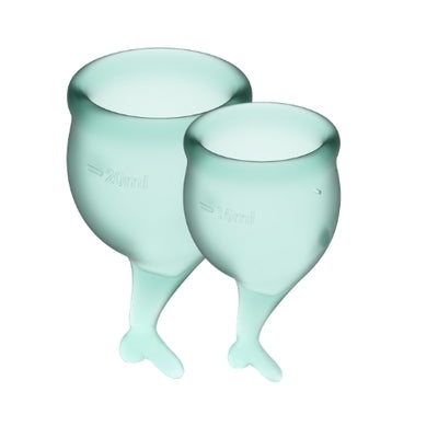 Feel Secure Medical-Grade Silicone Menstrual Cup 2pcs (Dark Green)