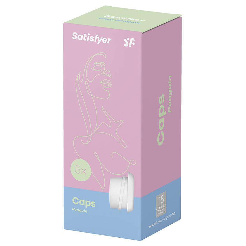 Satisfyer Penguin Climax Tips 5 Interchangeable White Attachments for Air-Pulse Stimulator