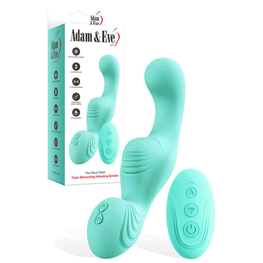 Adam & Eve The Wave Rider (Teal) – USB Rechargeable Remote-Controlled Triple Stimulating Grinder Pad > Vibrators > Unconventional