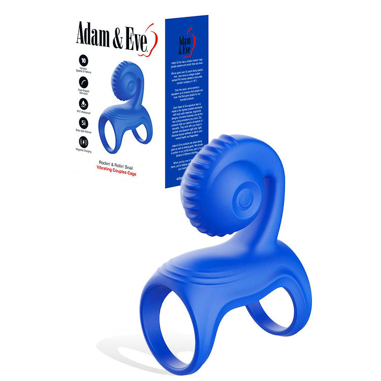 Adam & Eve Rockin and Rollin Snail – USB Rechargeable Couples Vibrator Cage