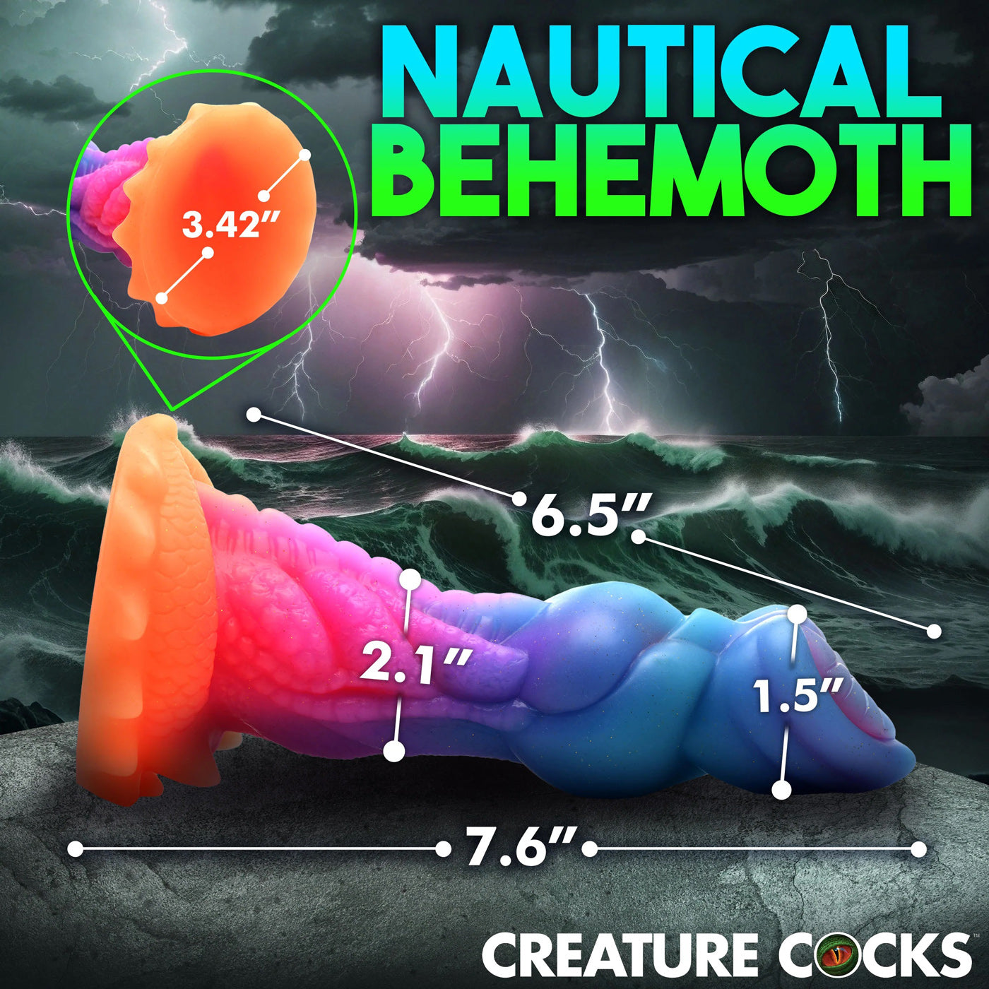 Creature Cocks Aqua-Cock Glow in the Dark – 19.3 cm Fantasy Dildo
