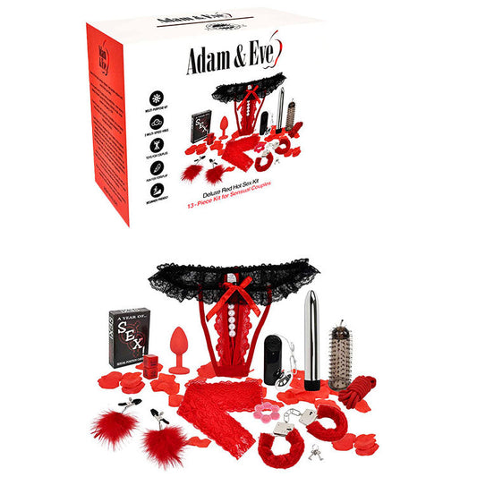 Adam & Eve Deluxe Red Hot Sex Kit – 13-Piece Couples Kit