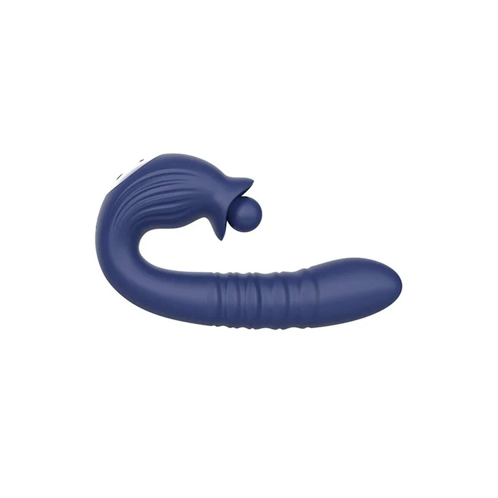 Adam & Eve Big Baller (Navy) – USB Rechargeable Thrusting Rabbit Vibrator 18.8 cm