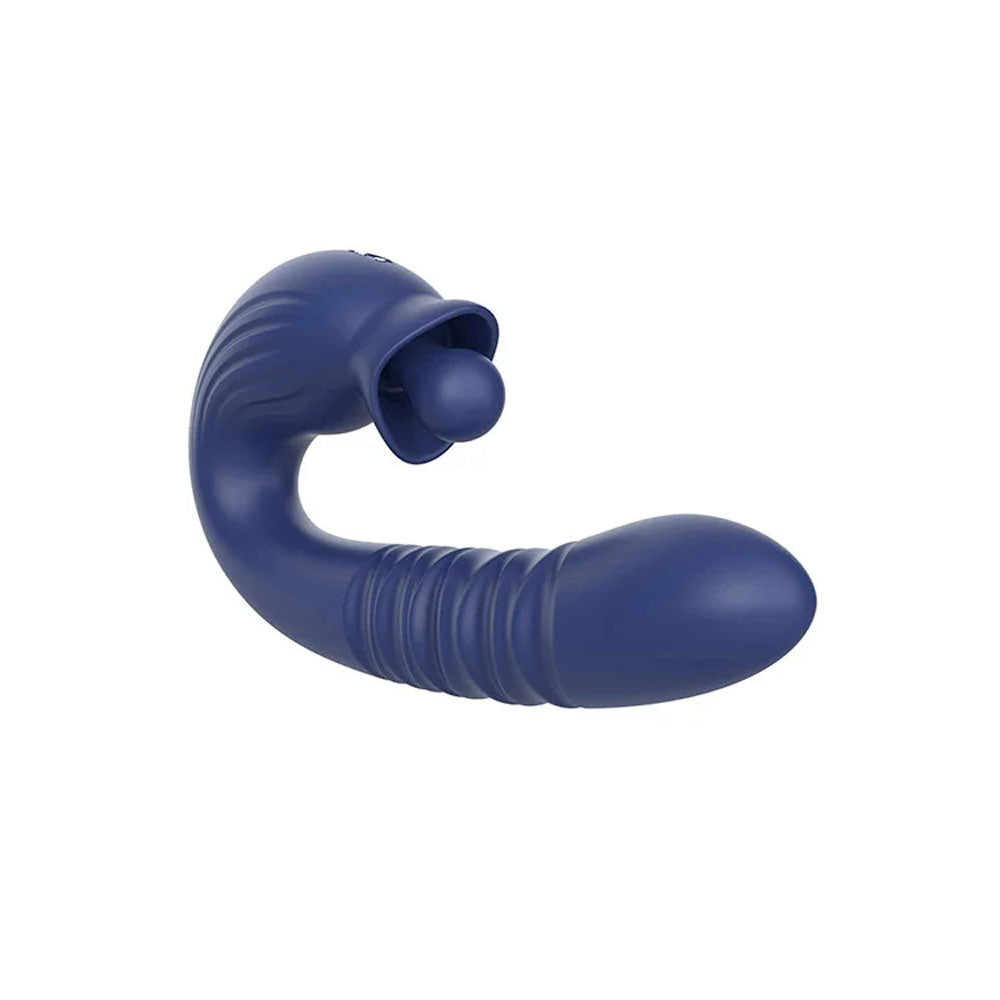 Adam & Eve Big Baller (Navy) – USB Rechargeable Thrusting Rabbit Vibrator 18.8 cm