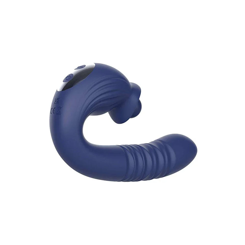 Adam & Eve Big Baller (Navy) – USB Rechargeable Thrusting Rabbit Vibrator 18.8 cm