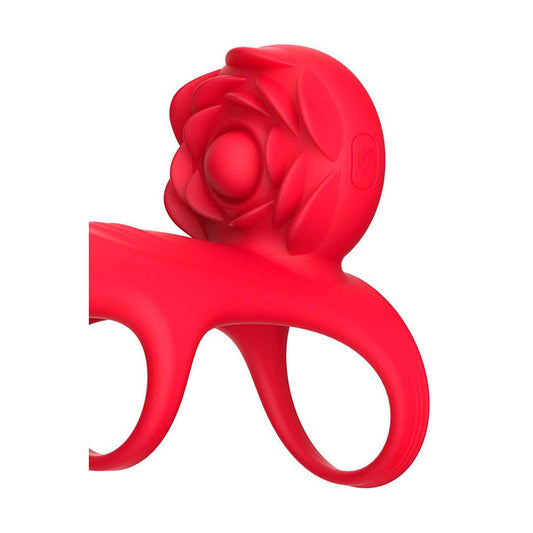 Adam & Eve Vibrating Rose Couples Cage – USB Rechargeable Penis Cage with Remote