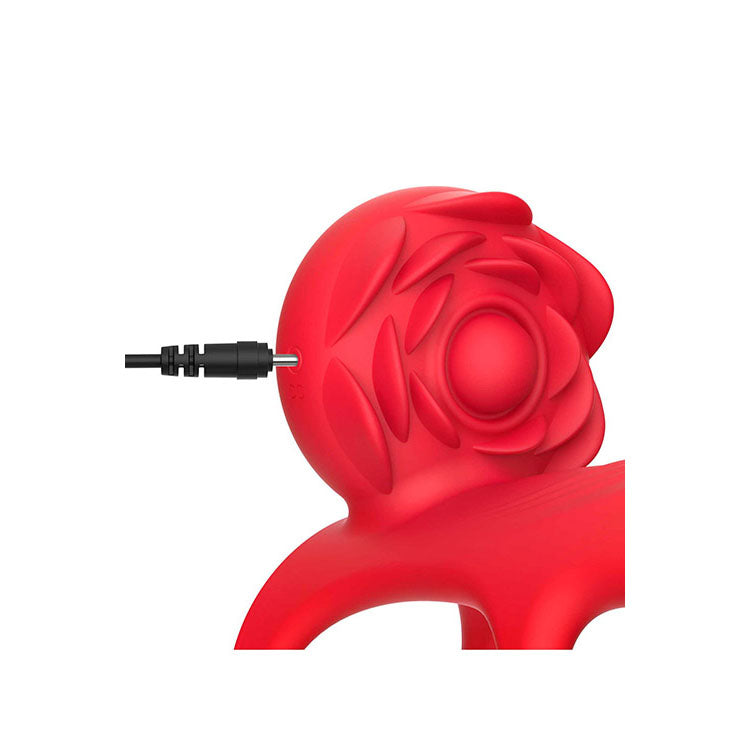 Adam & Eve Vibrating Rose Couples Cage – USB Rechargeable Penis Cage with Remote