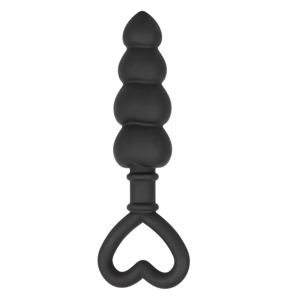 Silicone Love Probe – Graduated Flexible Anal Plug with Heart-Shaped Loop