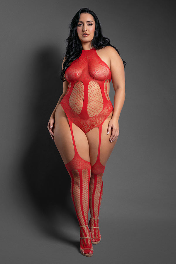 Stripped Down Teddy Bodystocking (Red) – Bodystocking Lingerie