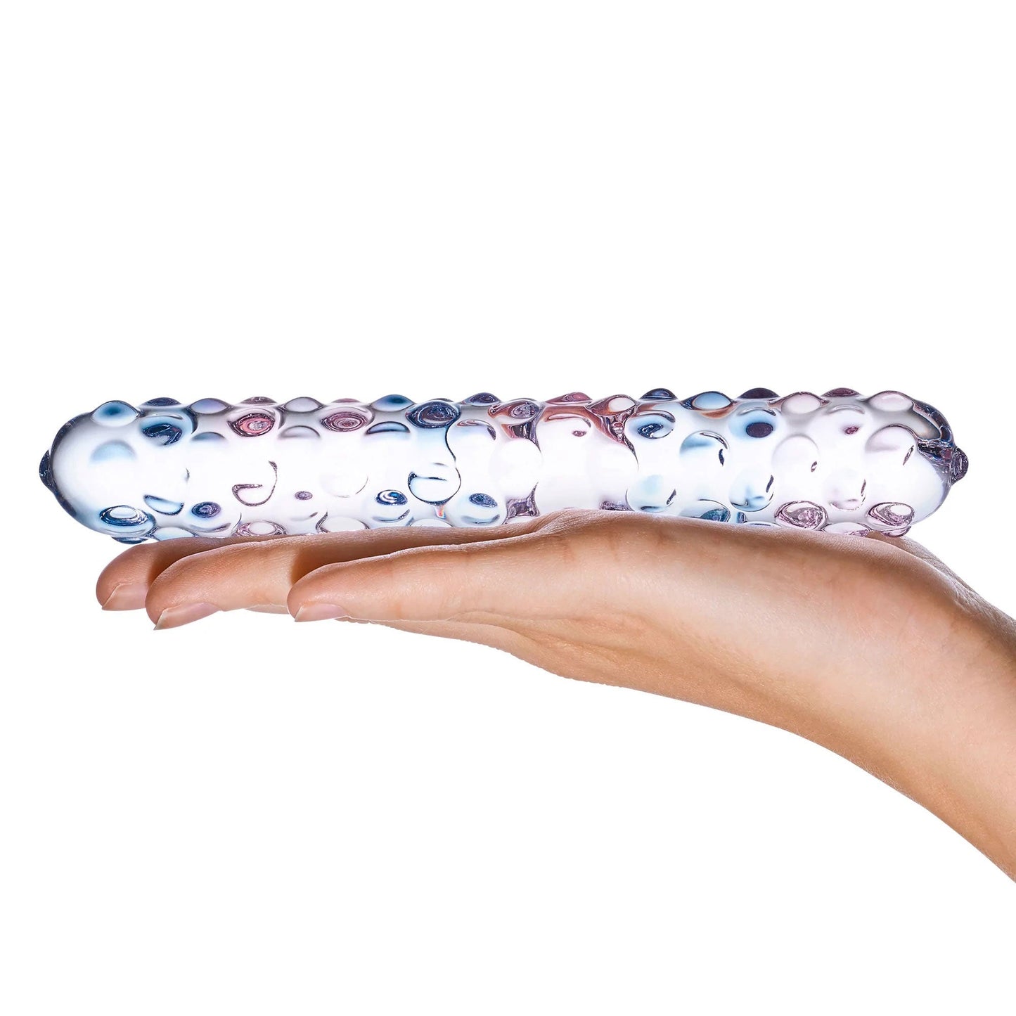 Purple Rose Nubby Glass Dildo 7 Inch Spiraled Pleasure Toy