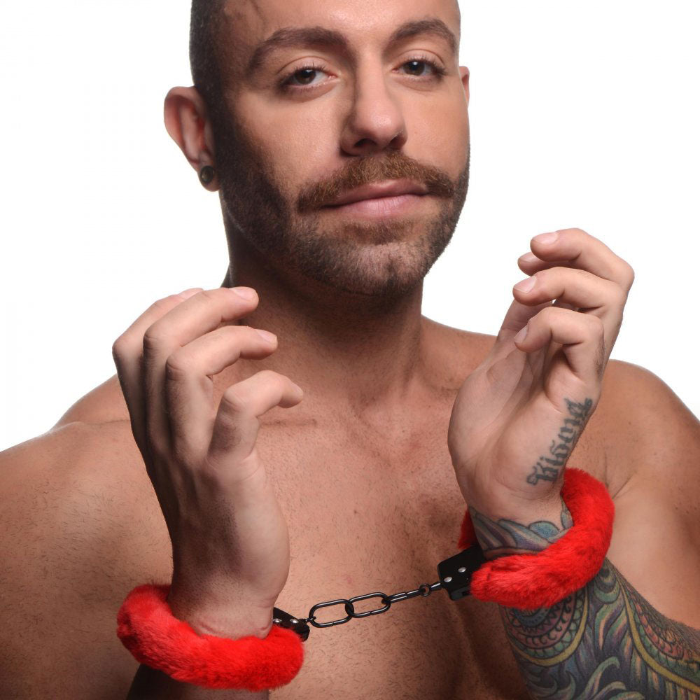Master Series Cuffed in Fur Fluffy Handcuffs for Sensual Bondage Fun