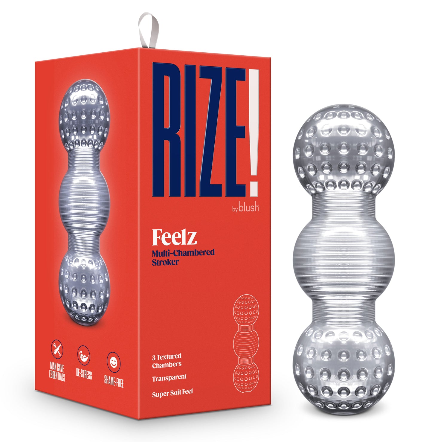 Rize Feelz (Clear) – Textured Sleeve Masturbator