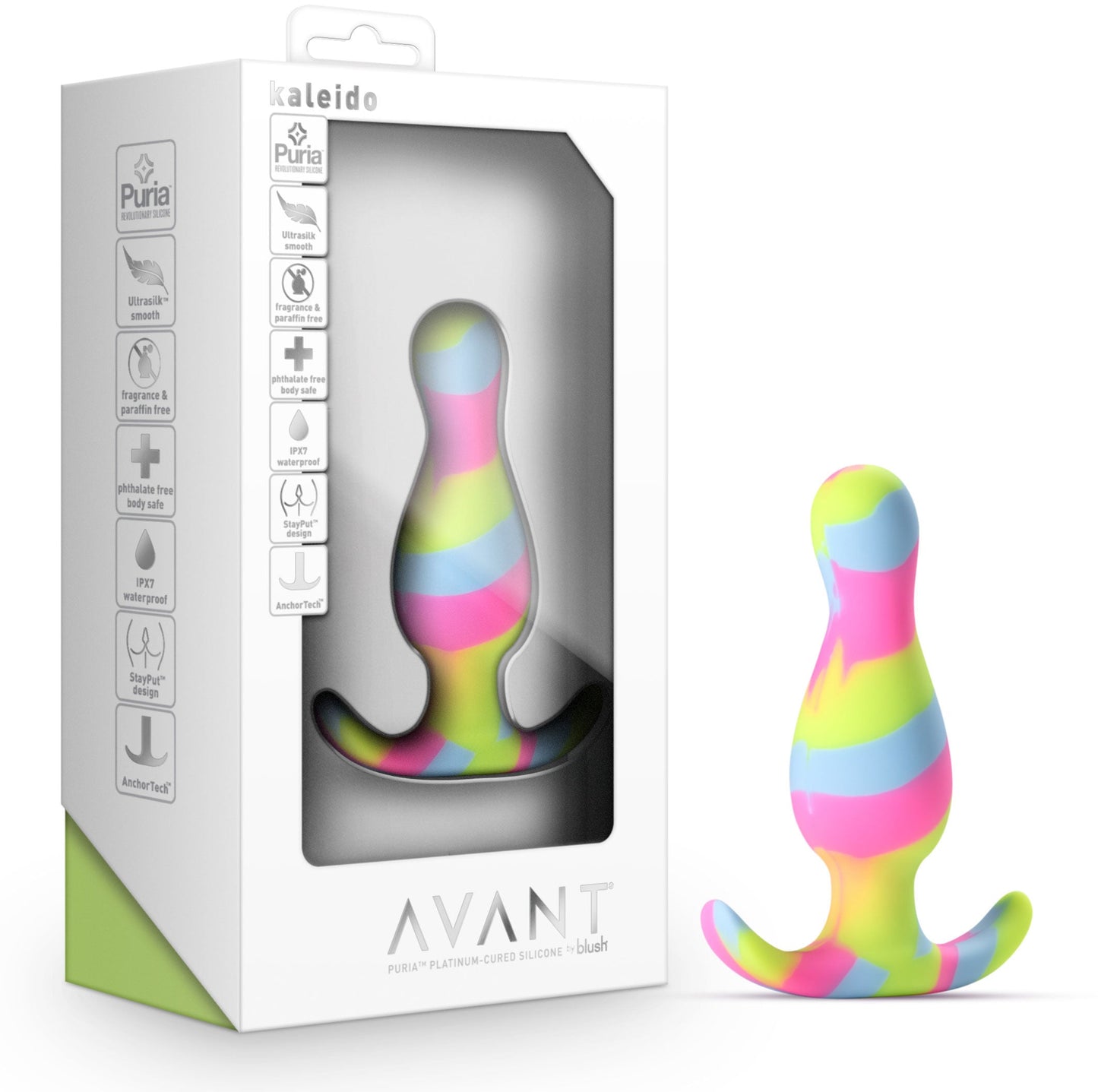 Avant Kaleido (Lime) – Ultrasilk Smooth Silicone Curved Vibrator