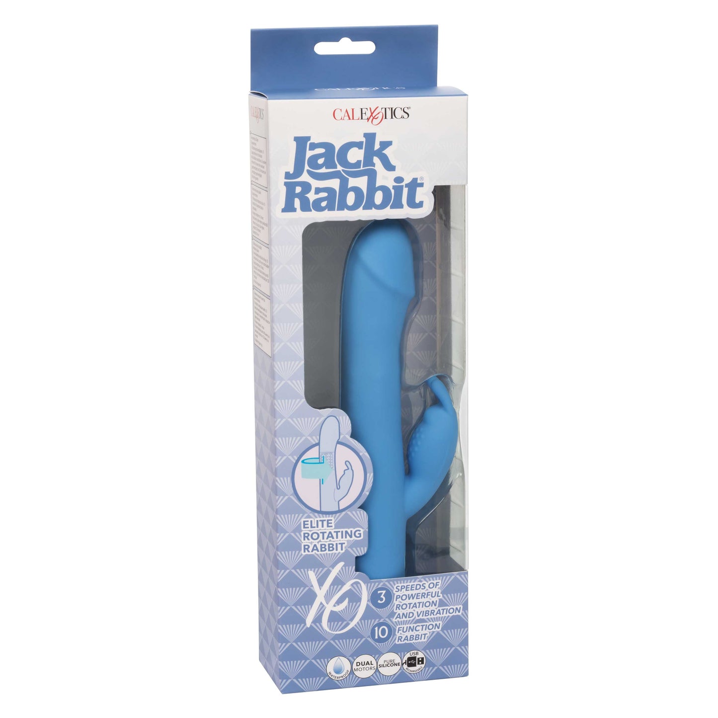 Jack Rabbit Elite Rotating Rabbit Vibrator with 10 Functions Blue