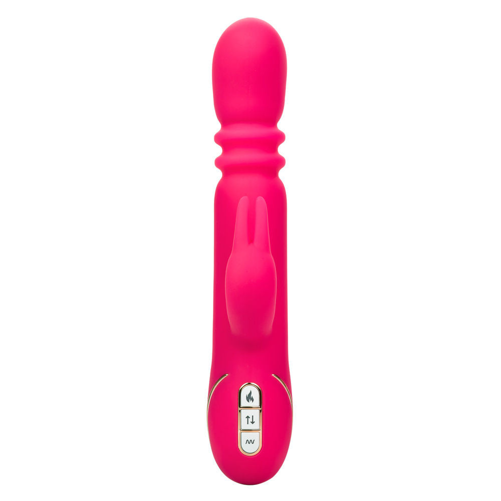 Jack Rabbit Signature Heated Silicone Triple Fantasy Rabbit Vibrator Pink