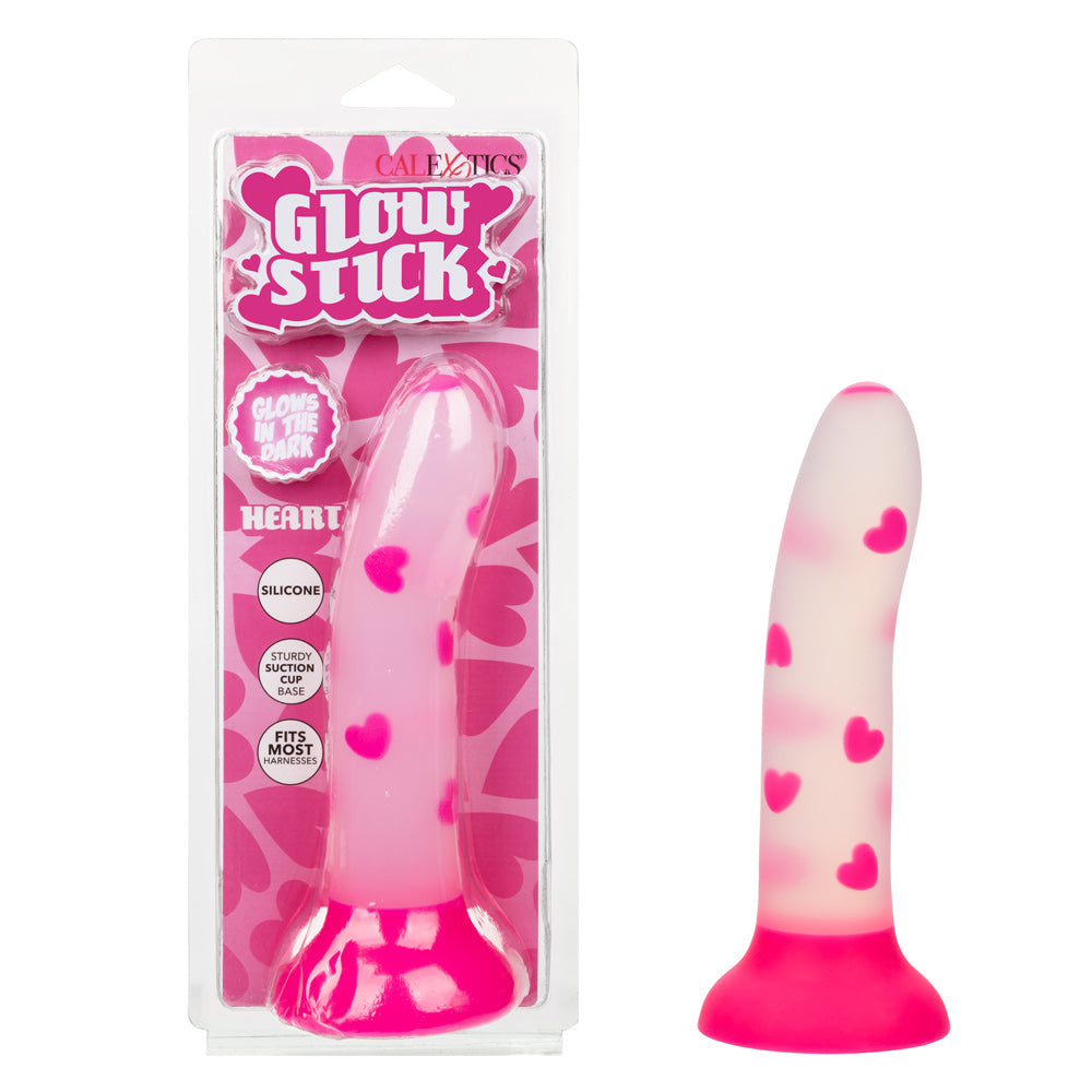 Glow Stick Heart Pink Bendable Silicone Dildo