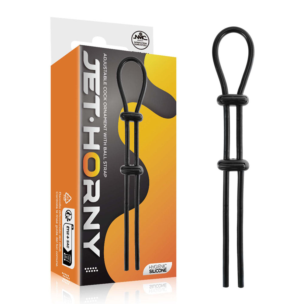 Adjustable Cock Ring with Ball Strap – Hygienic Silicone 16.5 Inch Cock Ring