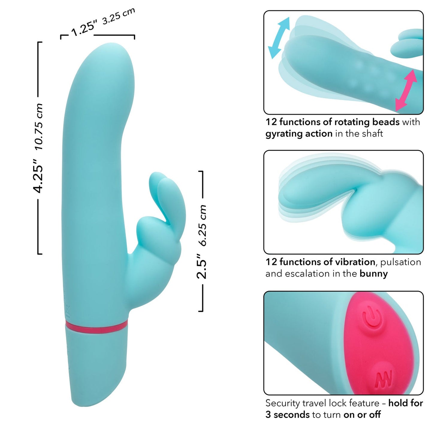 Love Bunny™ Rotating Bunny Silicone Vibrator Waterproof Blue