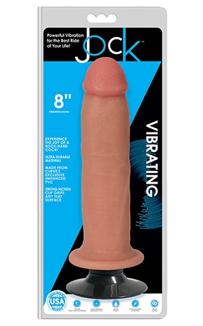 Jock 8 Inch Vibrating Dong No Balls Vanilla Color