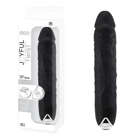 Joyful Twist 7.5 Inch Silicone Vibrator Black