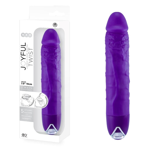 Joyful Twist 7.5 Inch Silicone Vibrator Purple