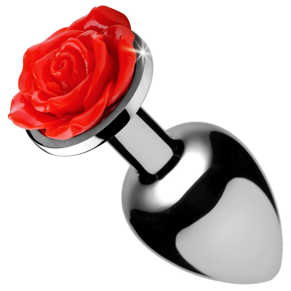 Red Rose Medium Metal Anal Plug – Slim Anal Plug