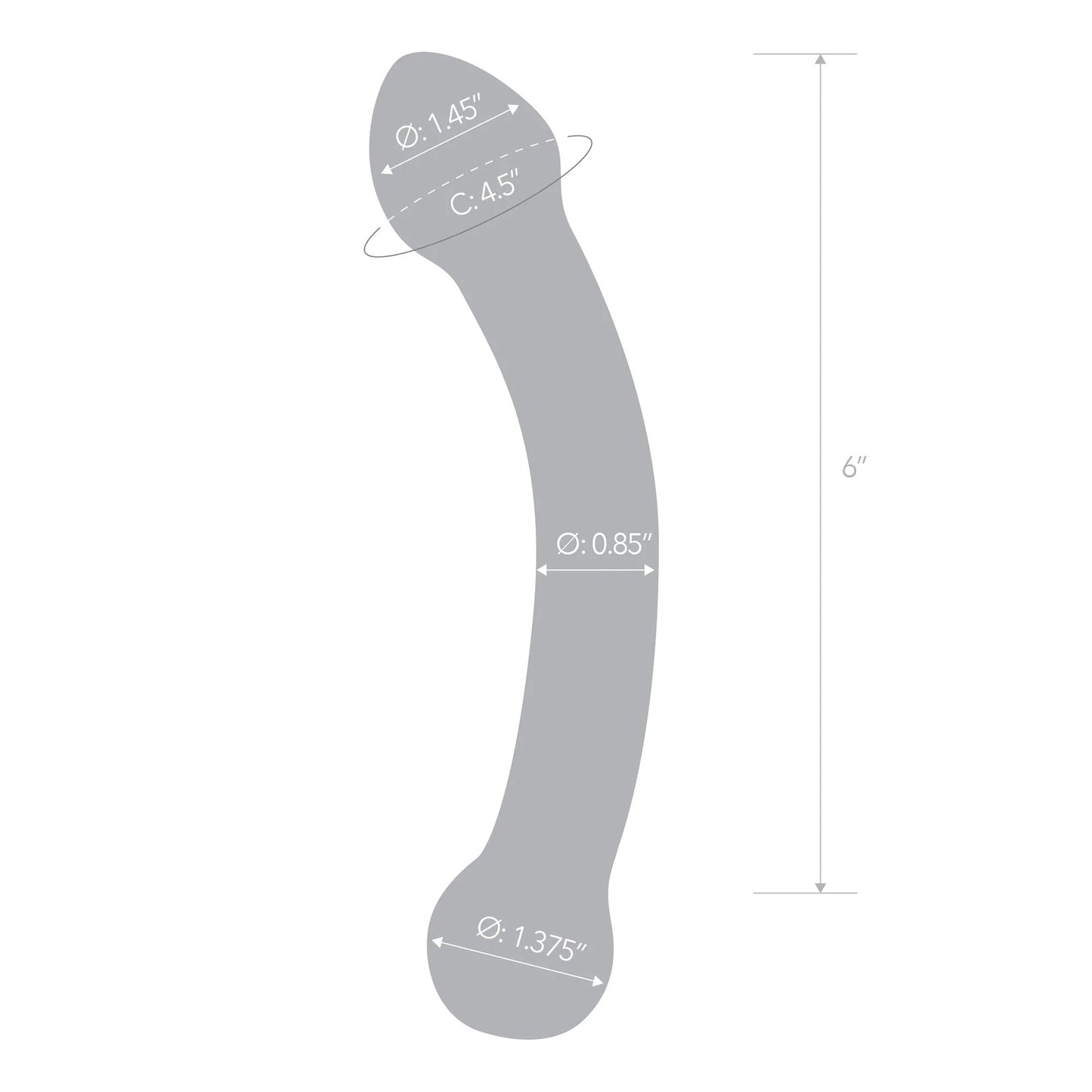 Electric Eel Glas 7 Inch Curved Glass G Spot Stimulator