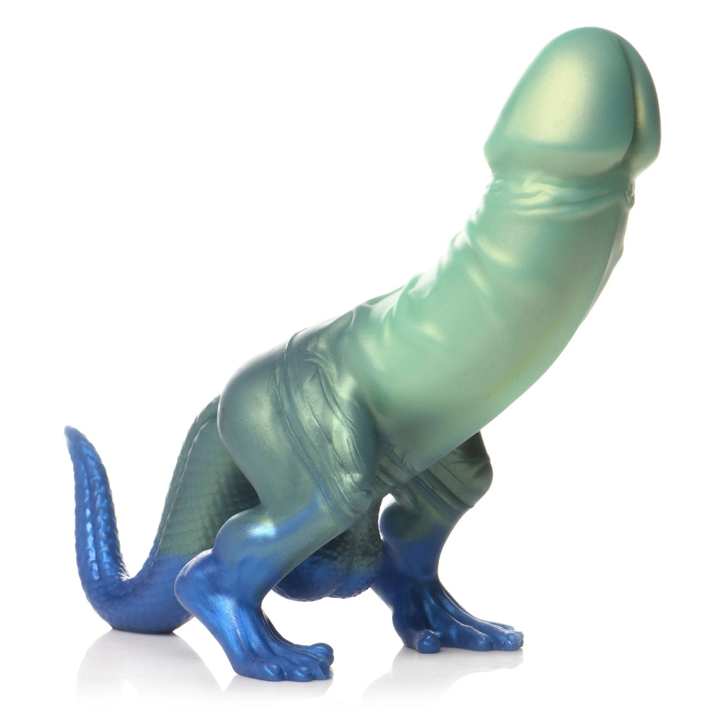 Jurassic Cock Dinosaur Silicone Dildo (Green) – 5 Inch Insertable Thick Curved Dildo