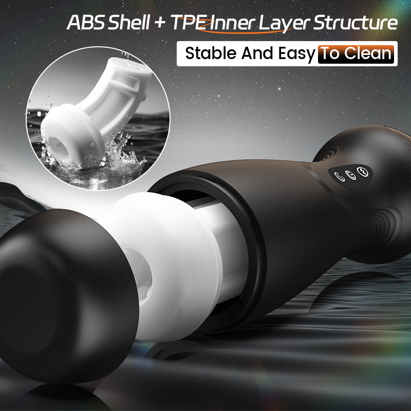【#1 Choice】SolaceX - 9 Suction 10 Vibration Male Masturbator Automatic Strong Suction Soft TPE Realistic Texture Male Stroker Masturbator Masturbation Cup