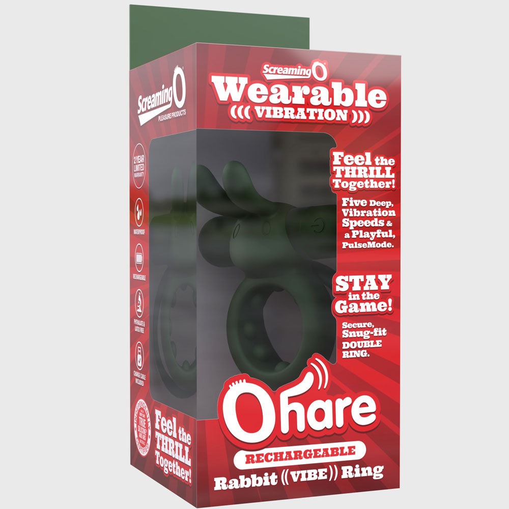 Ohare (Black | Blue | Green) – Rechargeable Silicone Rabbit Vibrating Cock Ring