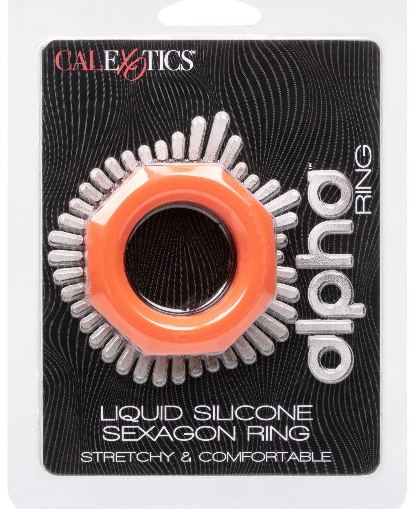 Alpha Liquid Silicone Sexagon Ring Orange Stretchy Comfortable Enhancer