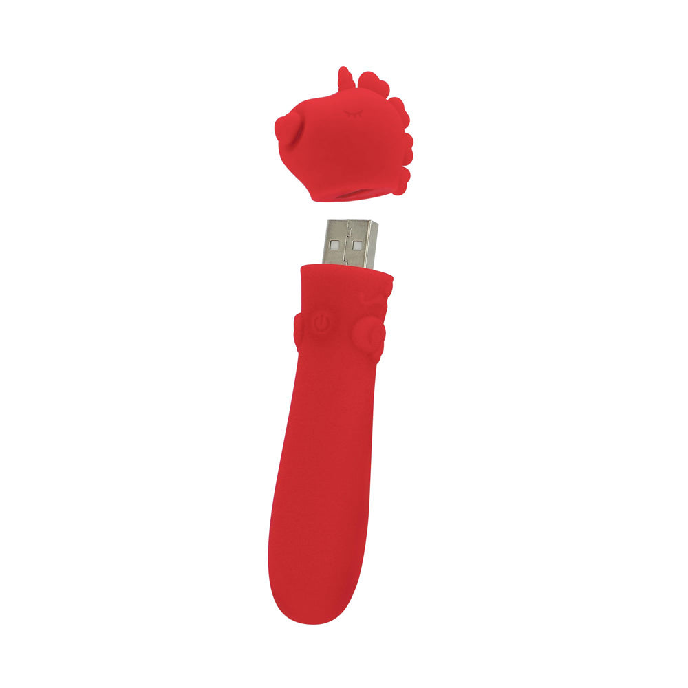 Unihorn Cupid's Beau (Red) – Silicone USB Bullet Vibrator with 10 Speeds