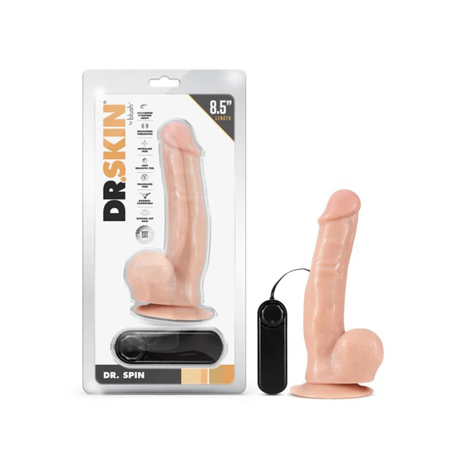 Dr. Skin Dr. Spin (Vanilla) – Gyrating Realistic Dildo