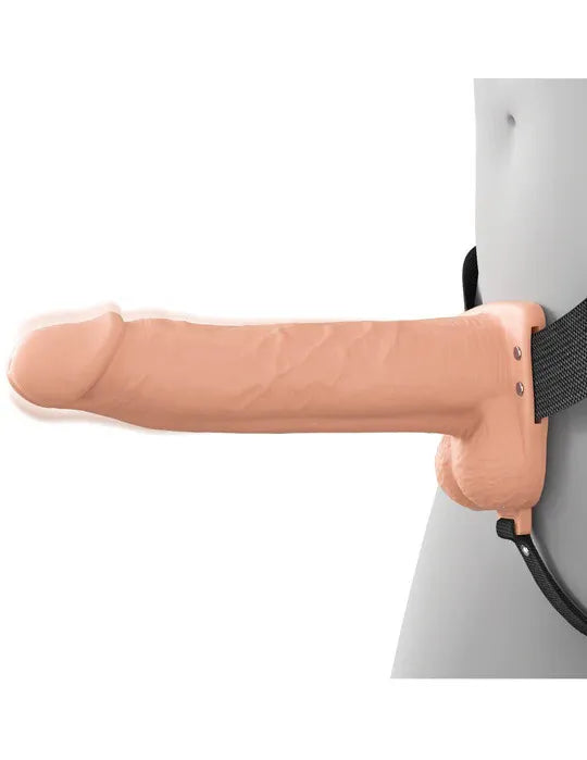 Fantasy X-Tensions Elite (Beige/Brown) – Vibrating Hollow Silicone Strap-On 8 Inch
