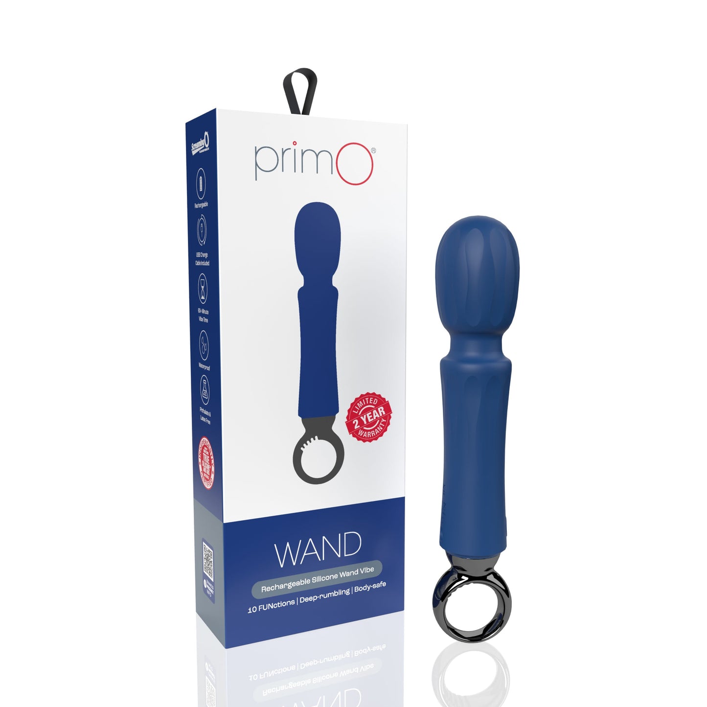 Screaming O PrimO Wand – Rechargeable Portable Wand Vibrator with 10 Vibration Functions